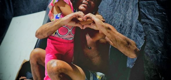 Dad and young daughter