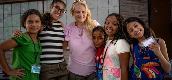 Dianne Gremillion, an assistant and some of the dhildrenn