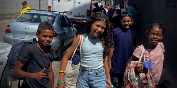 Our teens arriving back from camp last weekend.